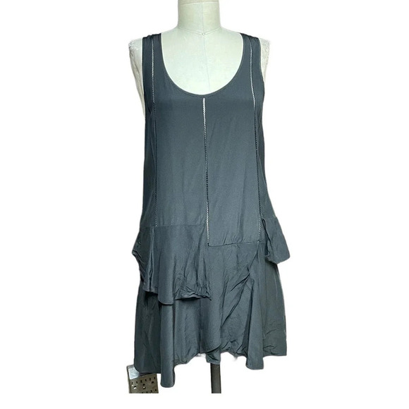Thakoon Dresses & Skirts - Thakoon Addition Black Sleeveless Tiered Ruffle‎ Tunic Dress Top Size M
